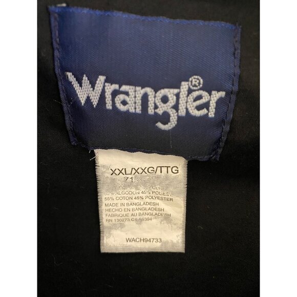 Wrangler Denim Shirt Mens Pearl Snap Long Sleeve Western Trucker Yoke BLACK XXL - Picture 3 of 3